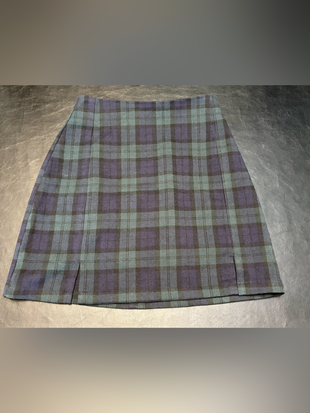 Brandy Melville Blue and Green Plaid Mini Skirt